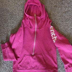 Bench Hot Pink Full-Zip Hoodie with Sleeve Logo